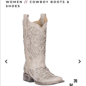 Corral Women’s white glitter square toe boot